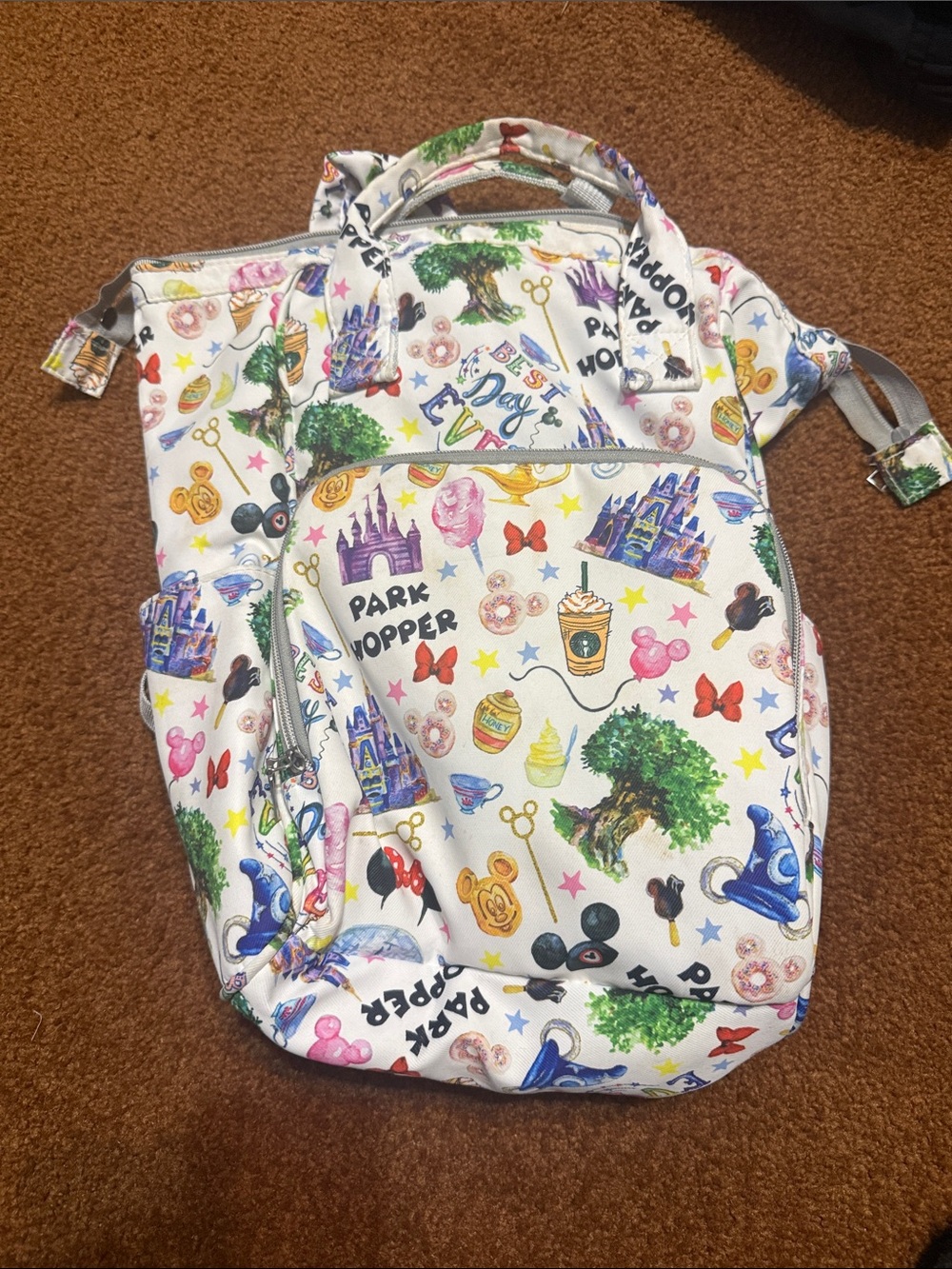 Kids Patterned Park Hopper Backpack - White Multicolor